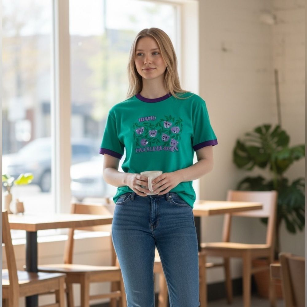 Vtg 90s Belton Double sleeve T-Shirt Made in USA Sz XL huckleberry